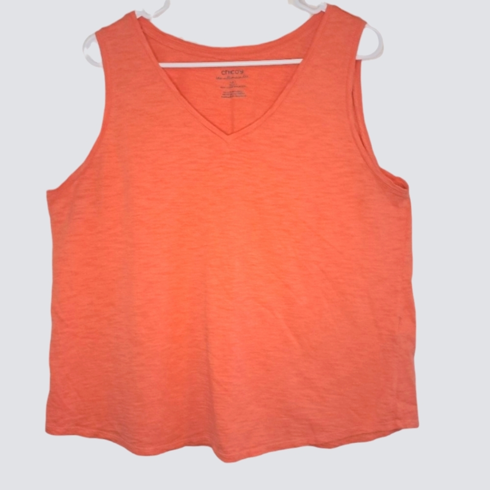 Chico's Ultimate Tee Coral Tank Size 3